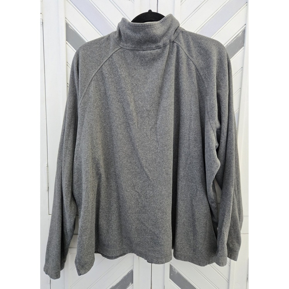 Land's End Men's XXL Gray Lightweight Fleece Thermacheck 1/4 Zip Pullover Jacket - Picture 4 of 10